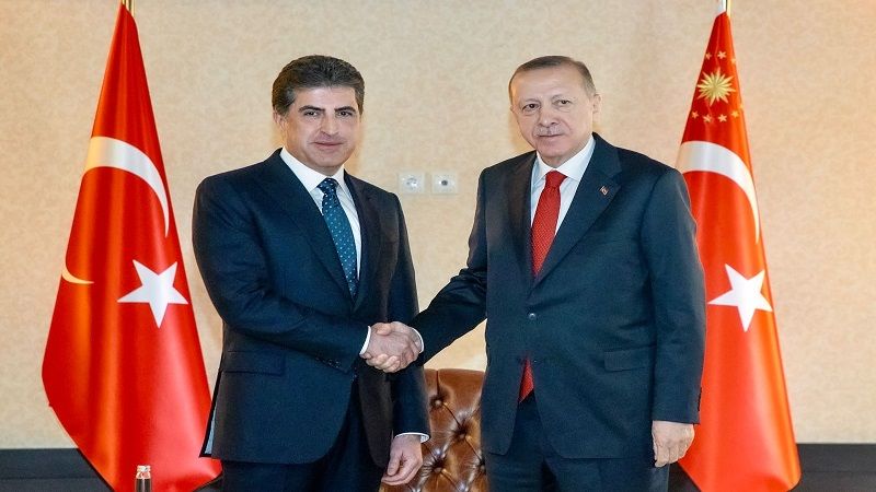 سەرۆک نێچیرڤان بارزانى و رەجەب تەیب ئەردۆغان کۆبوونەوە